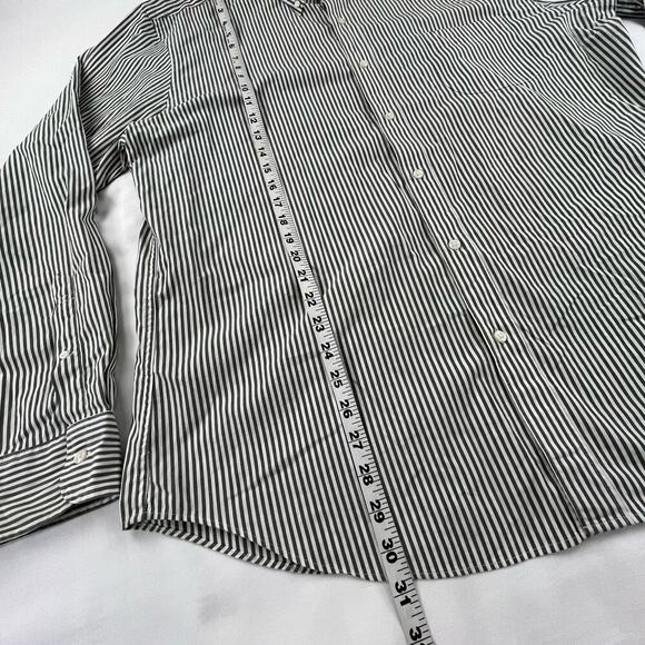 JOHN | Striped XXL Secret Wash Gray White J. Crew Men's Button Up Dress Shirt - Picture 5 of 6